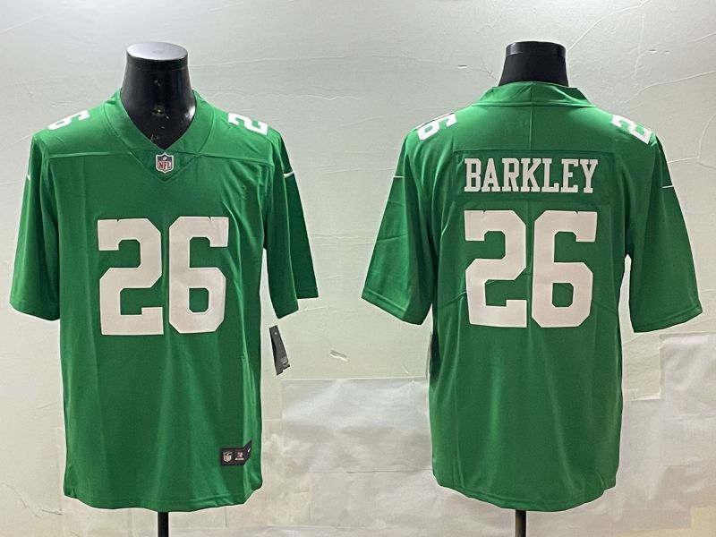 Men Philadelphia Eagles #26 Barkley Green Throwback 2025 Nike Vapor Limited NFL Jersey style 1->philadelphia eagles->NFL Jersey
